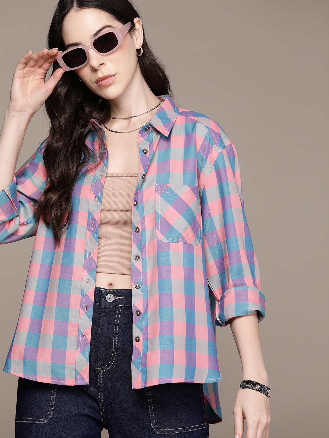 

The Roadster Lifestyle Co. Checked Casual Shirt, Blue