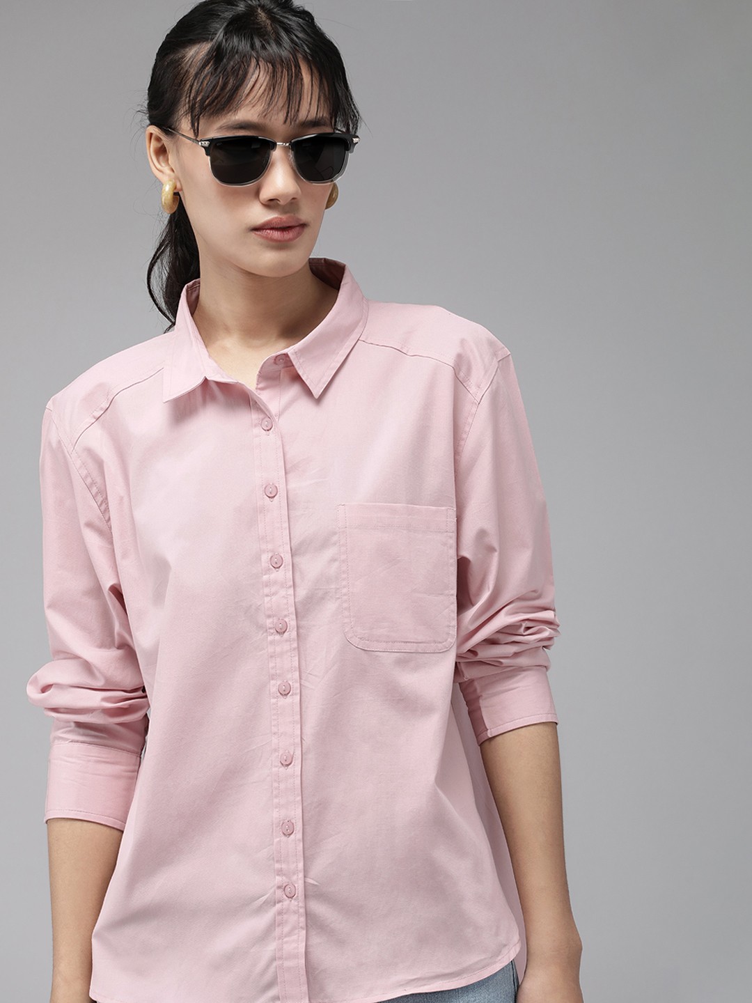 

The Roadster Life Co. Pure Cotton Casual Shirt, Pink