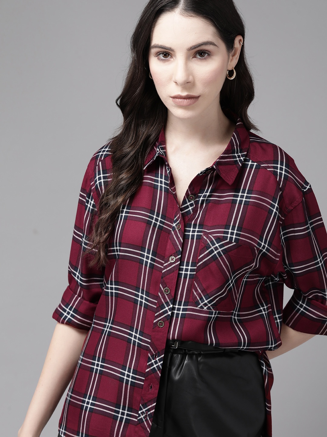 

The Roadster Lifestyle Co. Checked Casual Shirt, Red