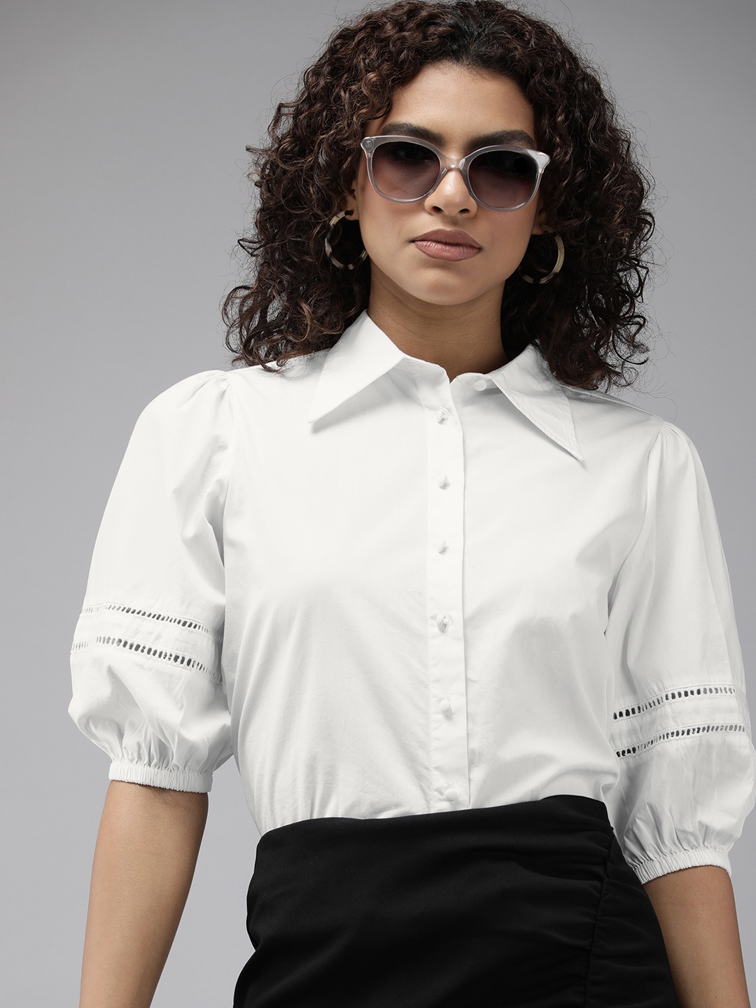 

The Roadster Life Co. Women Pure Cotton Casual Shirt, White