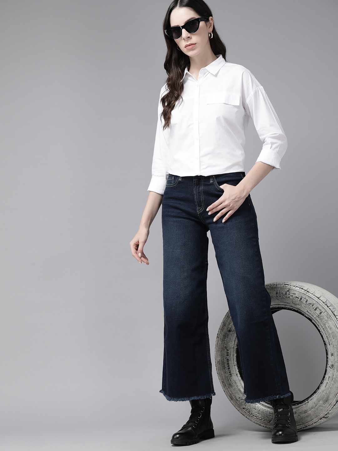 

The Roadster Lifestyle Co. Pure Cotton Opaque Casual Shirt, White