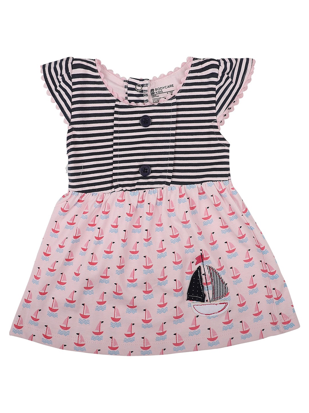 

Bodycare Girls Pink & Black Printed Fit & Flare Dress