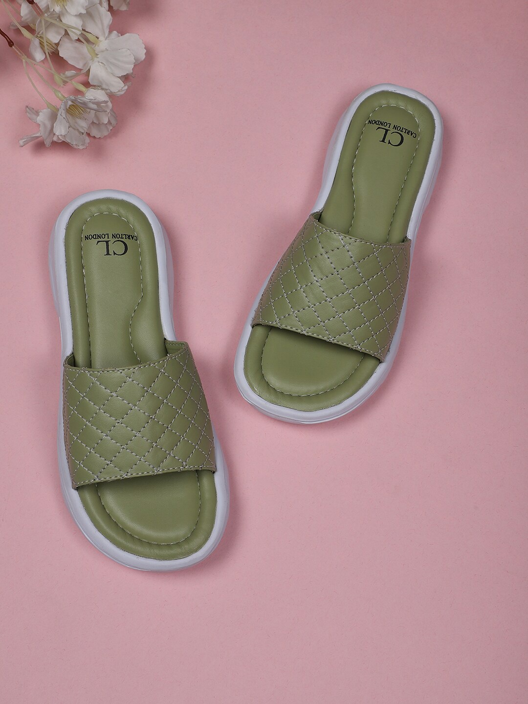 

Carlton London sports Women Green Sliders