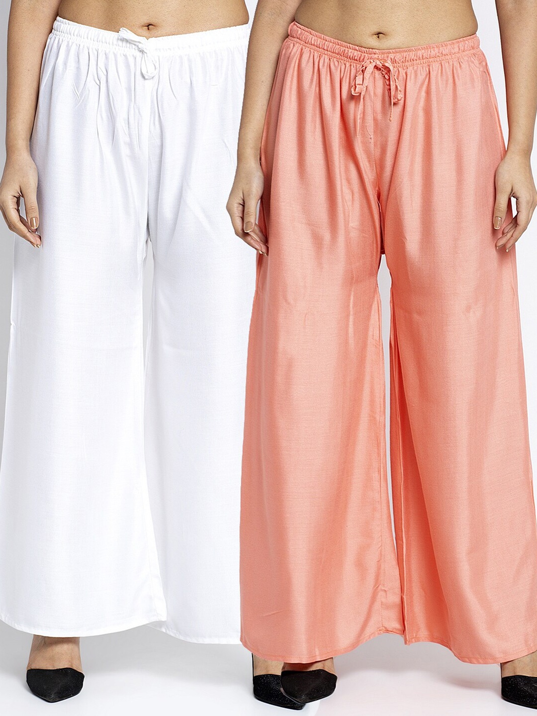 

GRACIT Women White Flared Palazzos