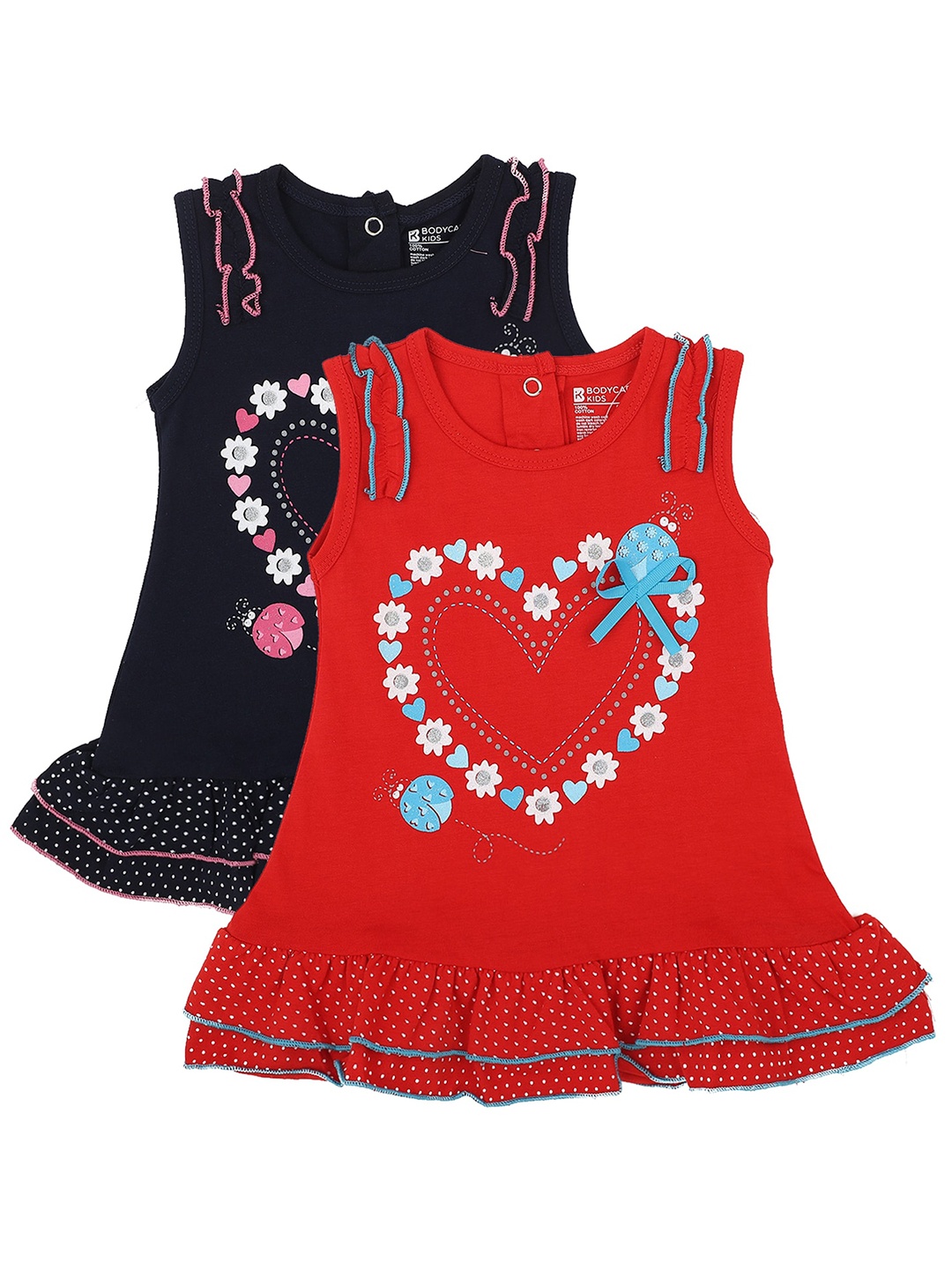 

Bodycare Girls Set Of 2 Assorted Cotton Floral A-Line Dress
