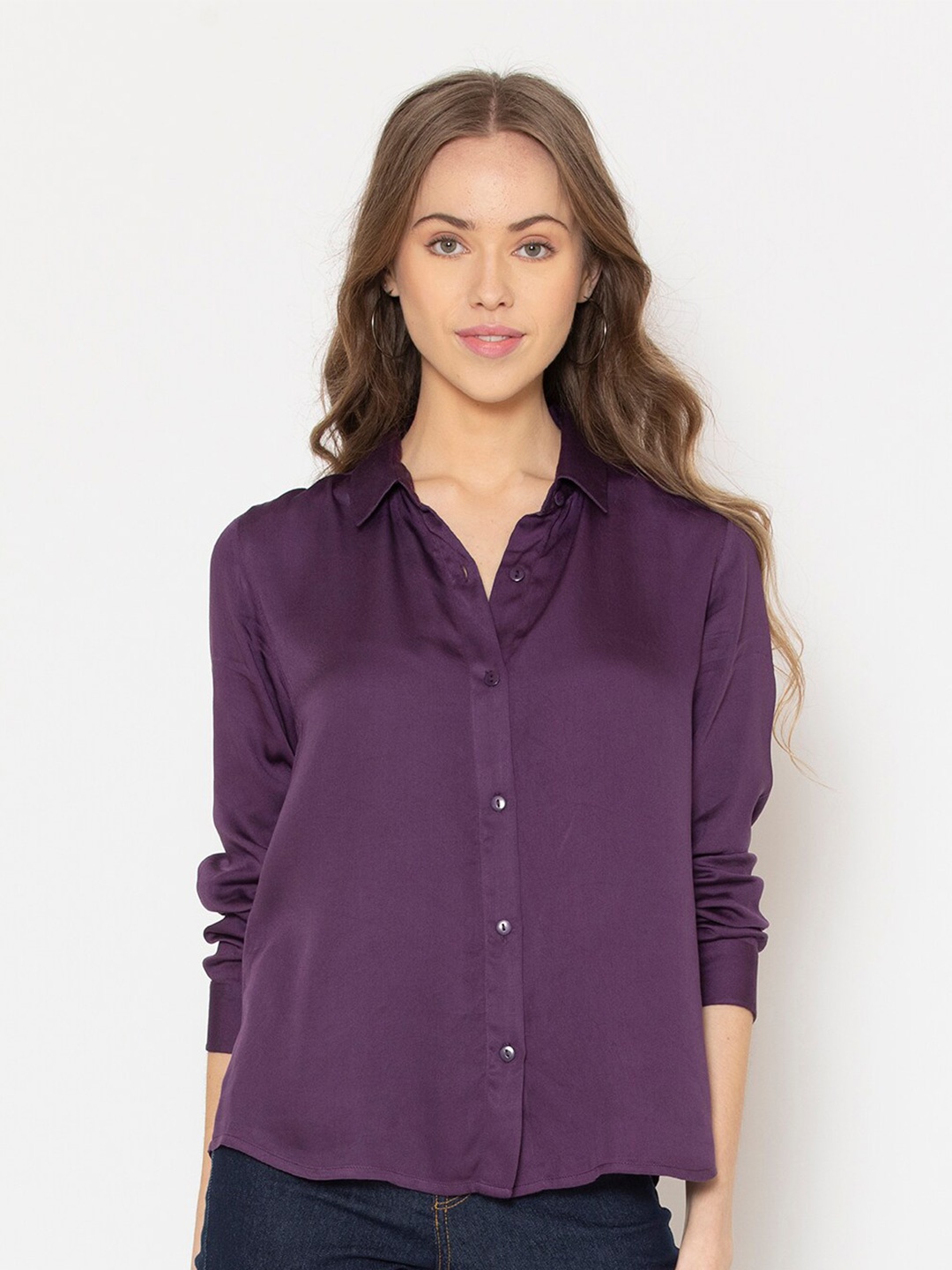 

SHAYE Women Purple Casual Shirt