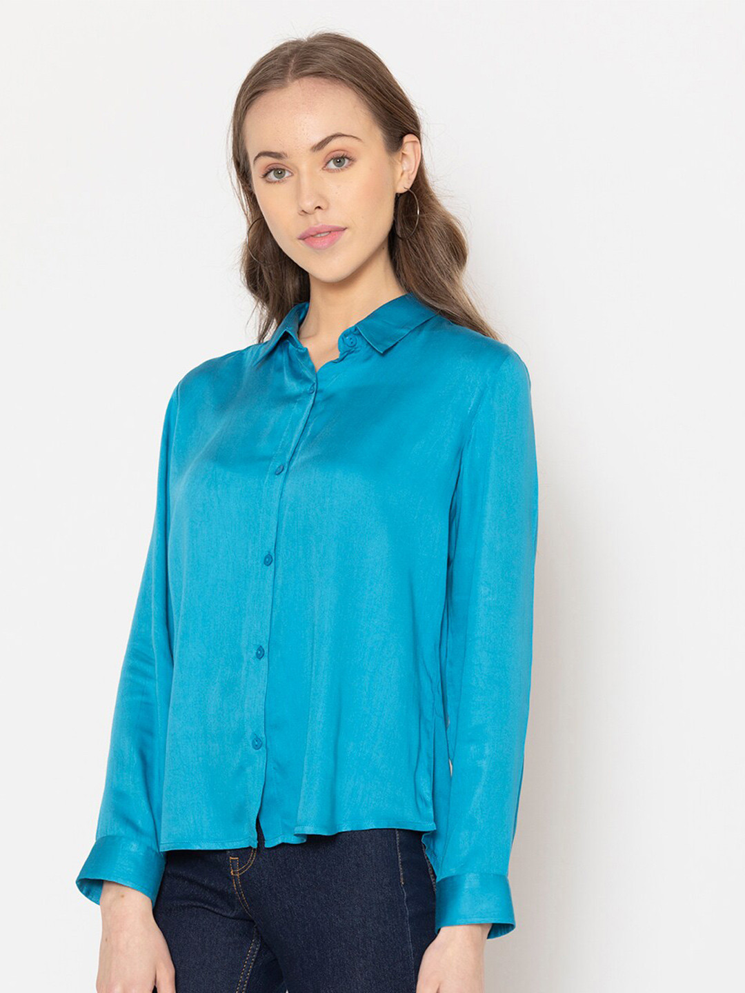 

SHAYE Women Blue Casual Shirt
