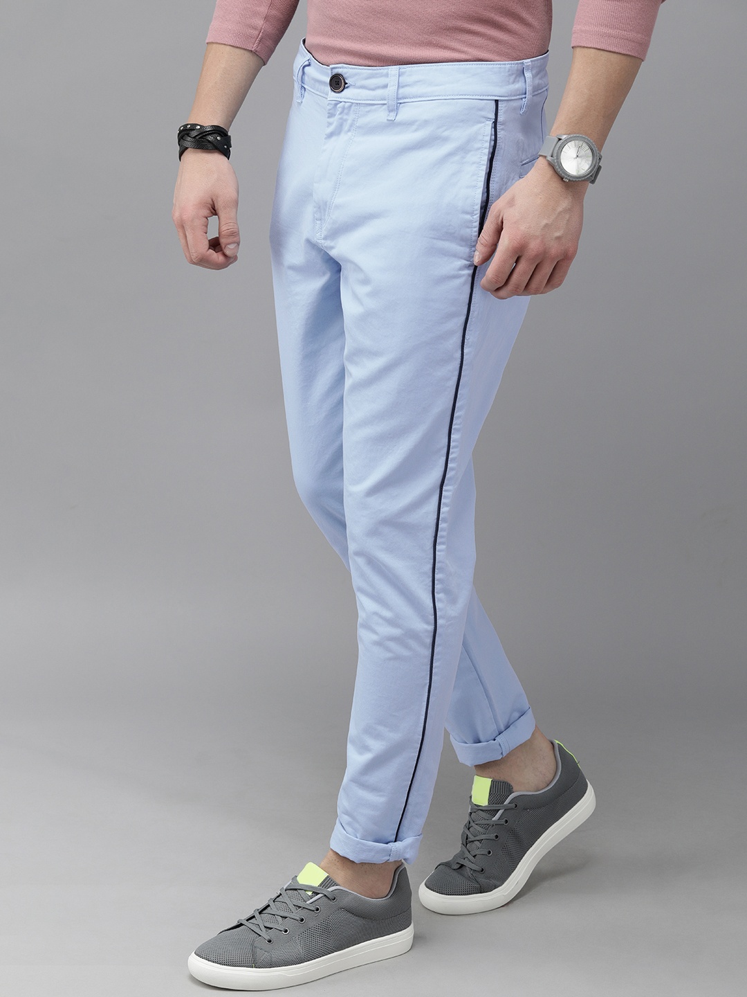 

Roadster Men Blue Chinos Trousers