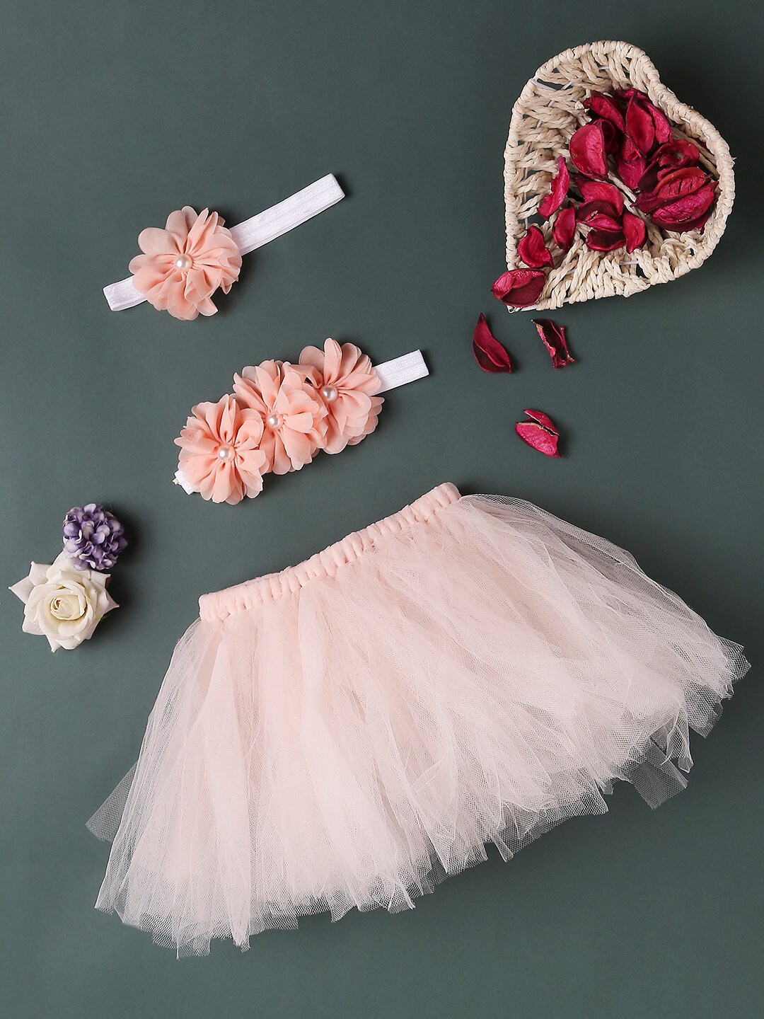 

Babymoon Unisex Kids Lavender-Colored Tutu Skirt Costume Photoshoot Props, Peach