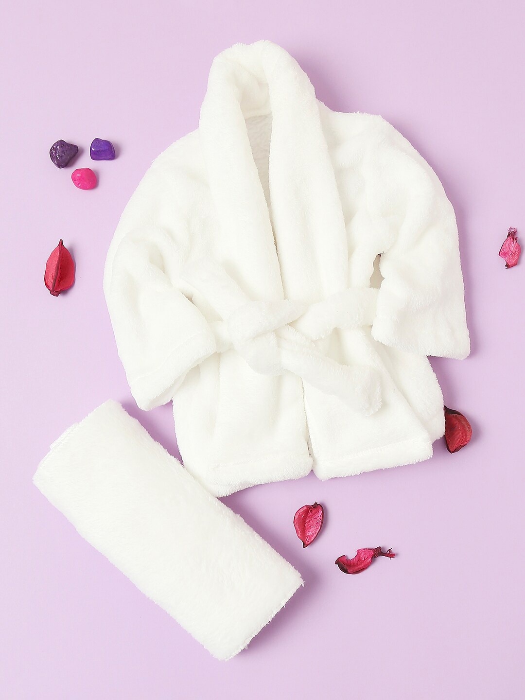 

Babymoon White Spa Bathrobe & Towel Set Newborn Photography Outfit Costume