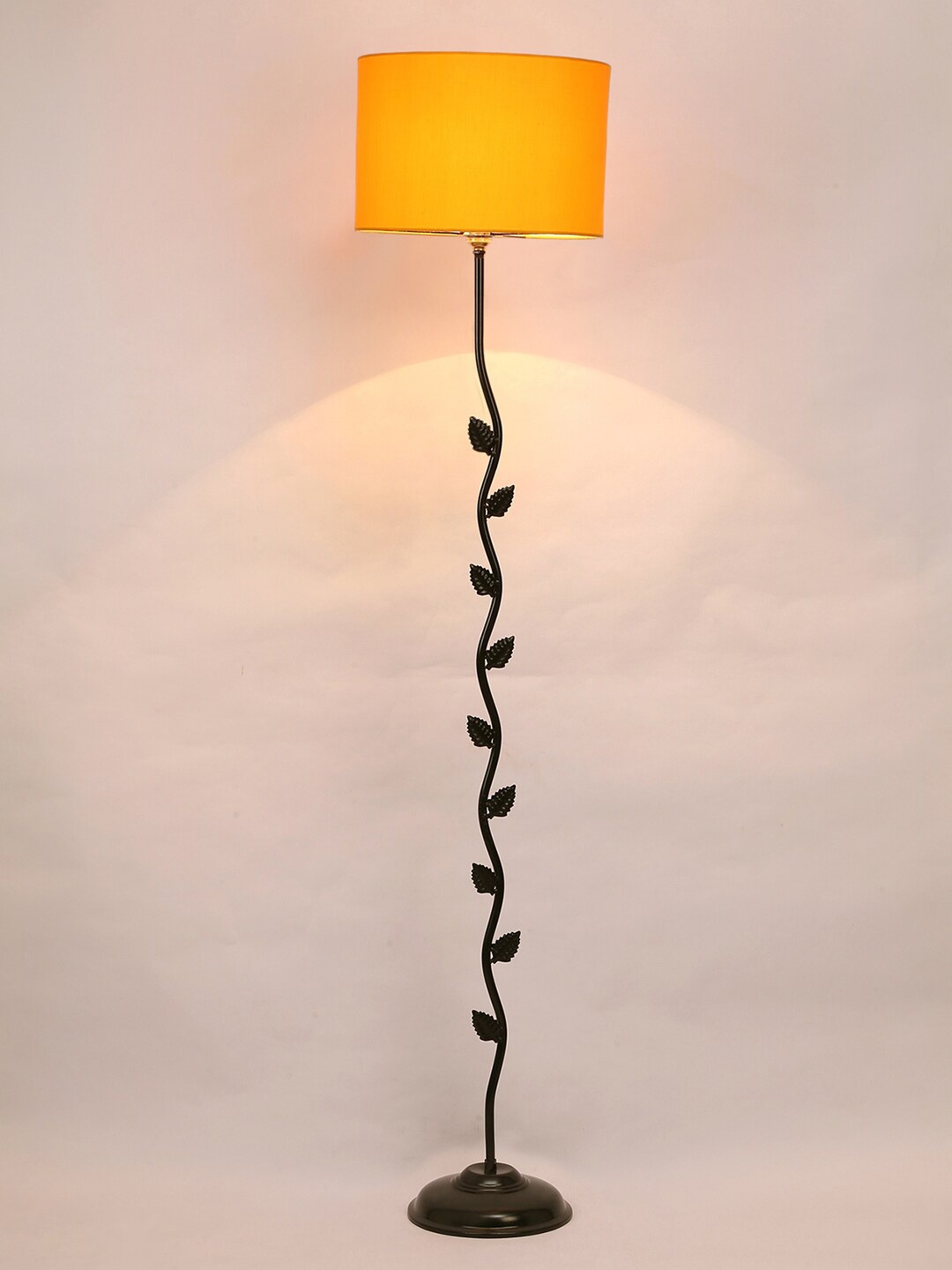 

Devansh Yellow Hard Back Cotton Designer Leaf Iron Floor Standing Lamp