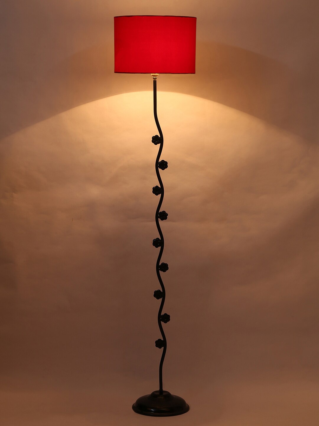 

Devansh Red Hard Back Cotton Designer Tikli Iron Floor Standing Lamp