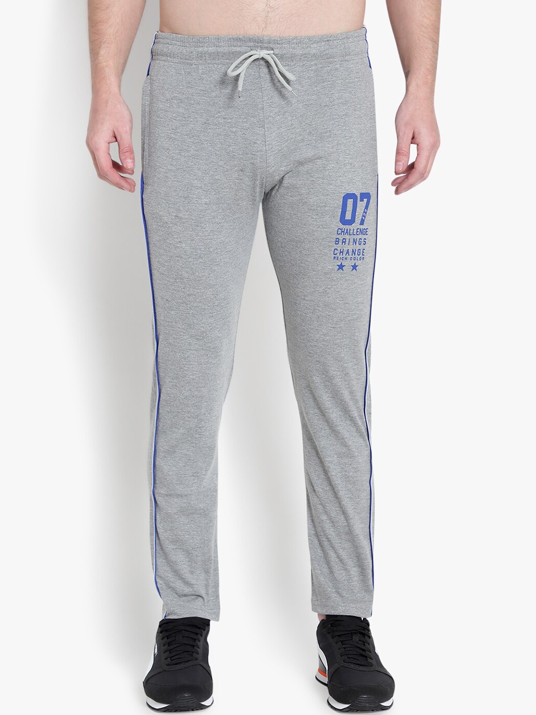 

Reich Color Men Grey Solid Printed Track Pants