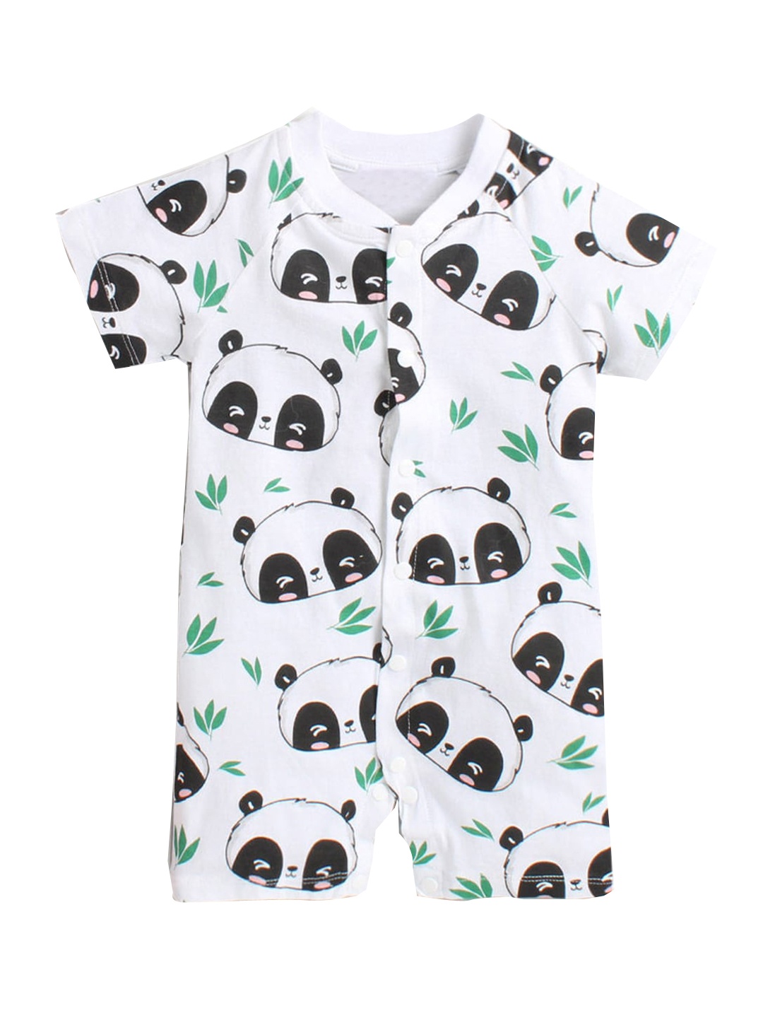 

Hopscotch Kids Black & White Printed Pure Cotton Romper
