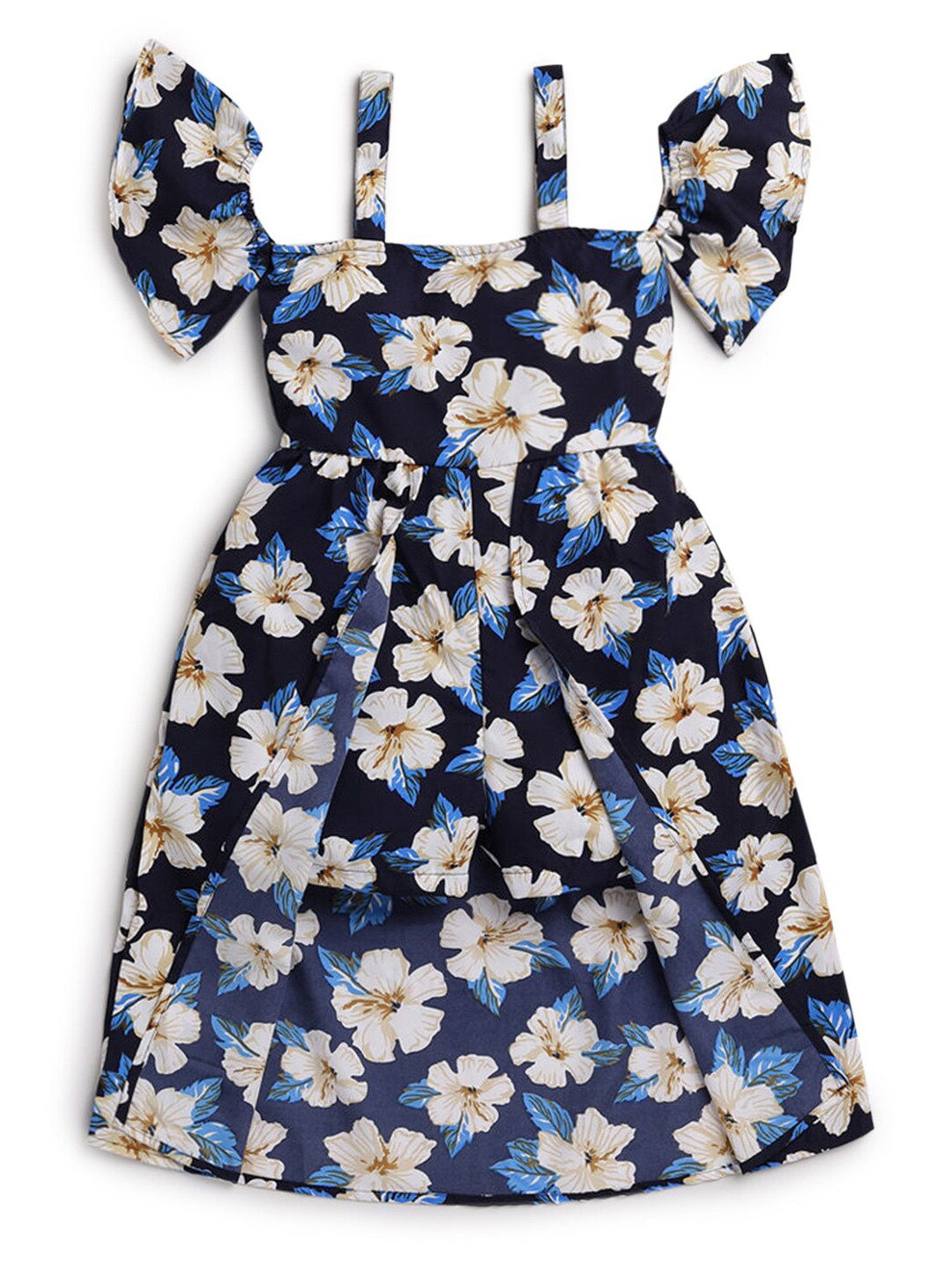 

Hopscotch Girls Blue & Cream-Coloured Printed Jumpsuit