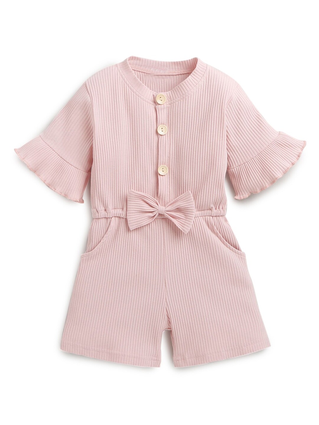 

Hopscotch Girls light Pink Solid Playsuit