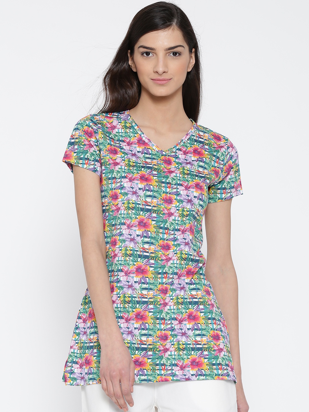 

SDL by Sweet Dreams Green Printed Lounge T-shirt F-LLT-505A