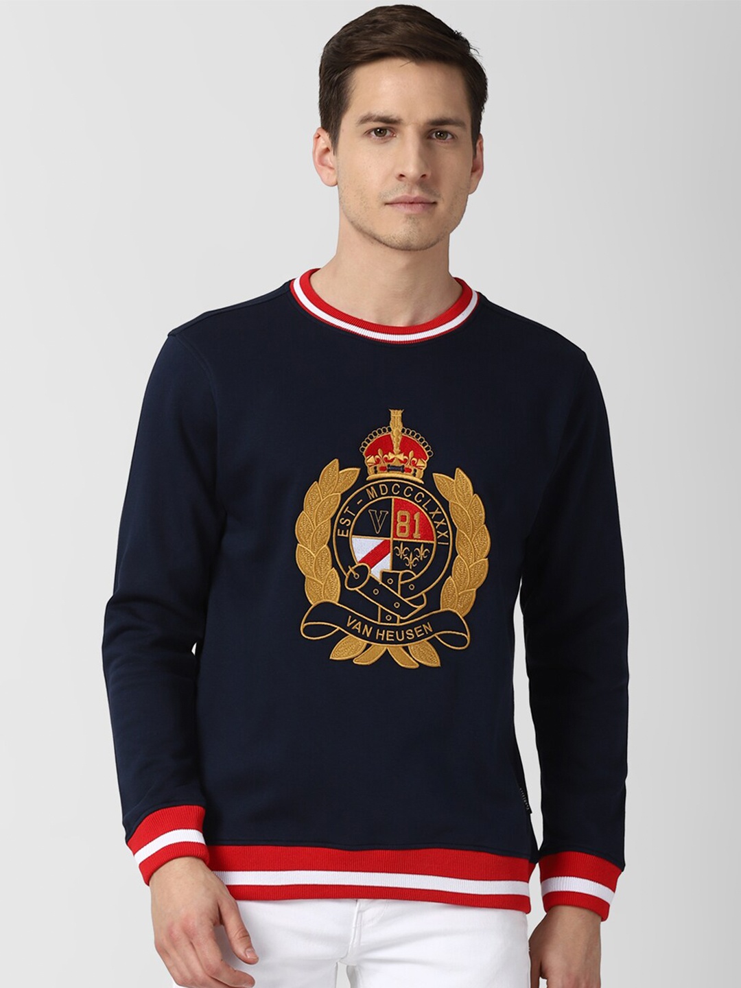 

Van Heusen Sport Men Navy Blue Printed Sweatshirt