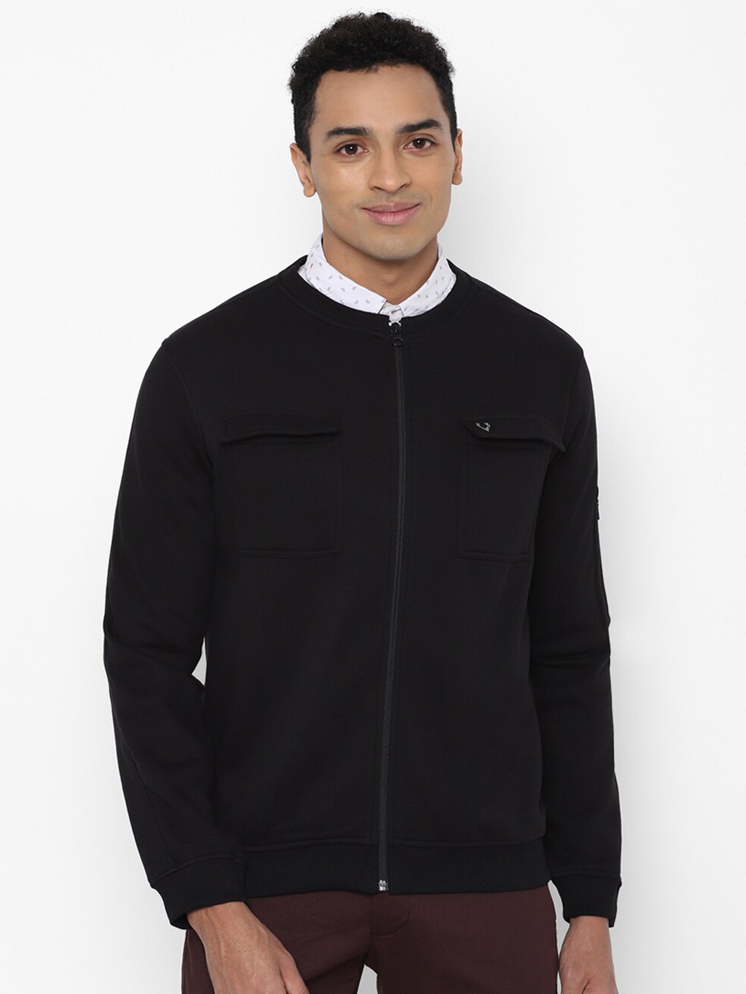 

Allen Solly Men Black Pure Cotton Sweatshirt