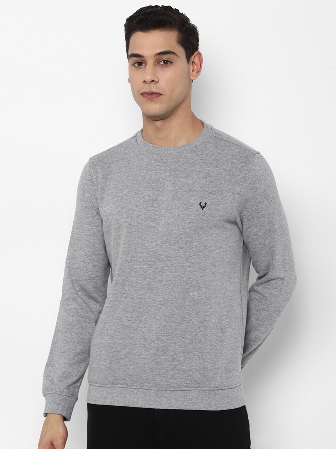 

Allen Solly Men Grey Hooded Cotton Sweatshirt