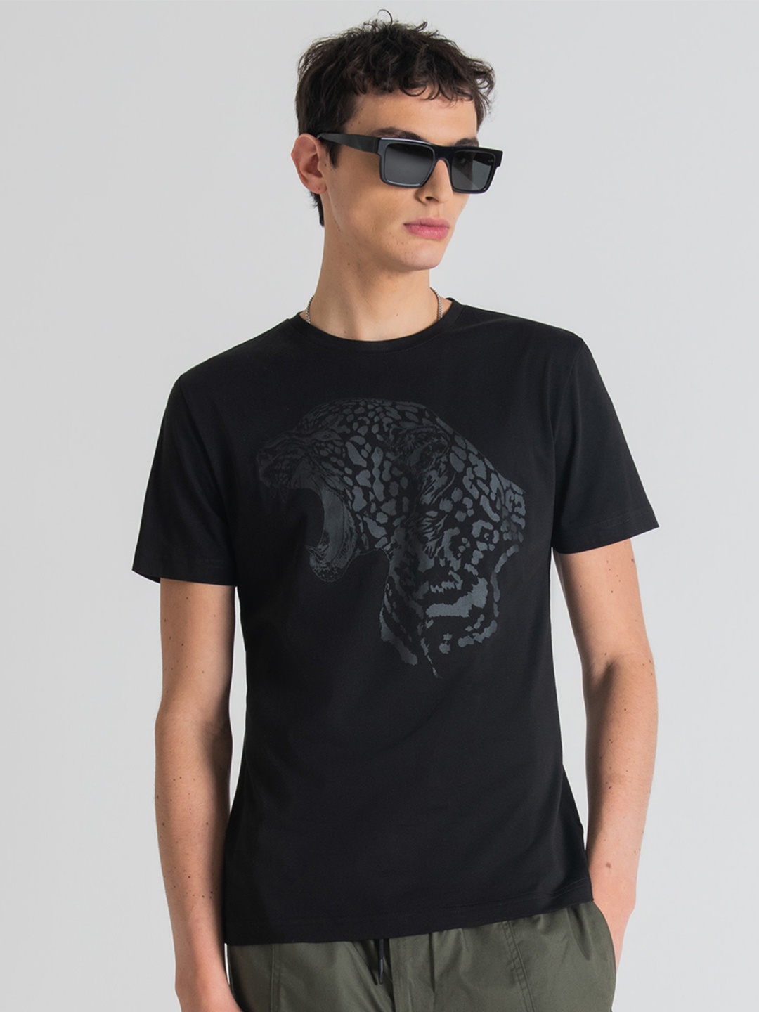 

Antony Morato Men Black Printed Pure Cotton T-shirt