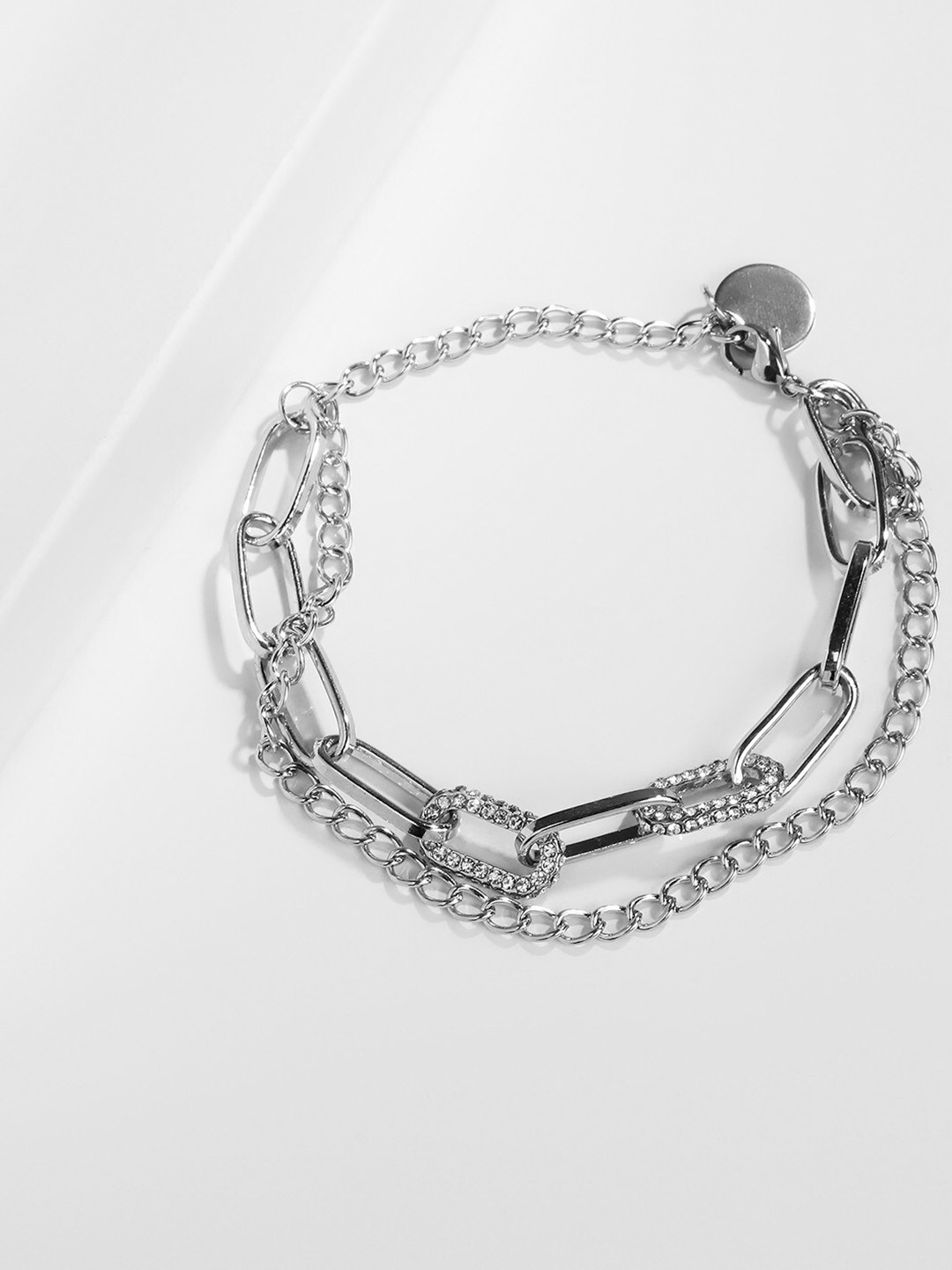 

Kazo Women Silver-Toned Layered Link Bracelet