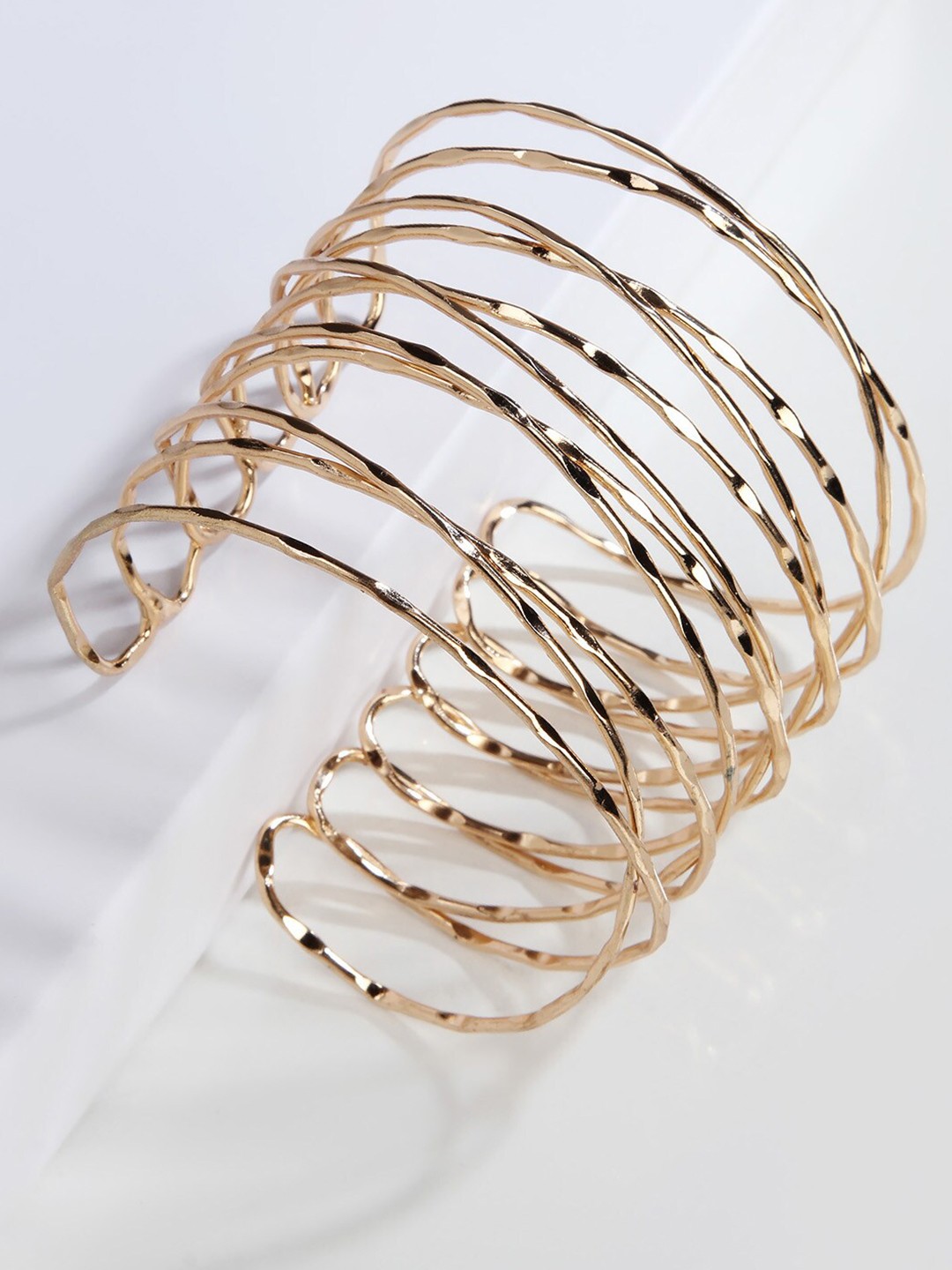 

Kazo Women Gold-Plated Row Detail Cuff Bracelet