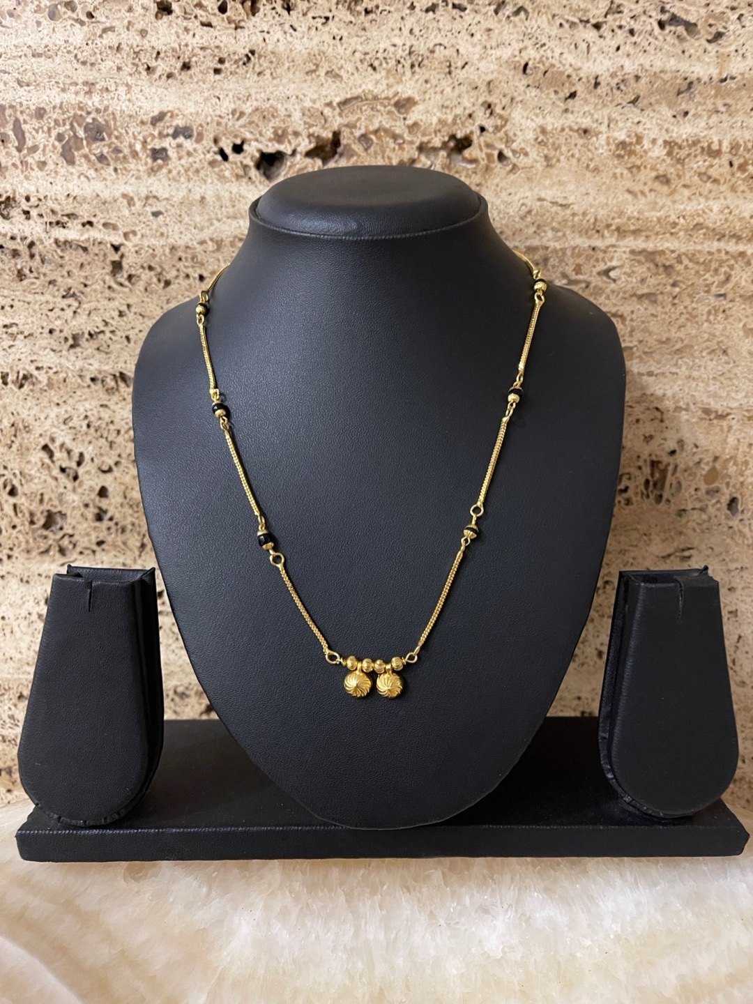 

Digital Dress Room Gold-Plated Black Beaded Mangalsutra