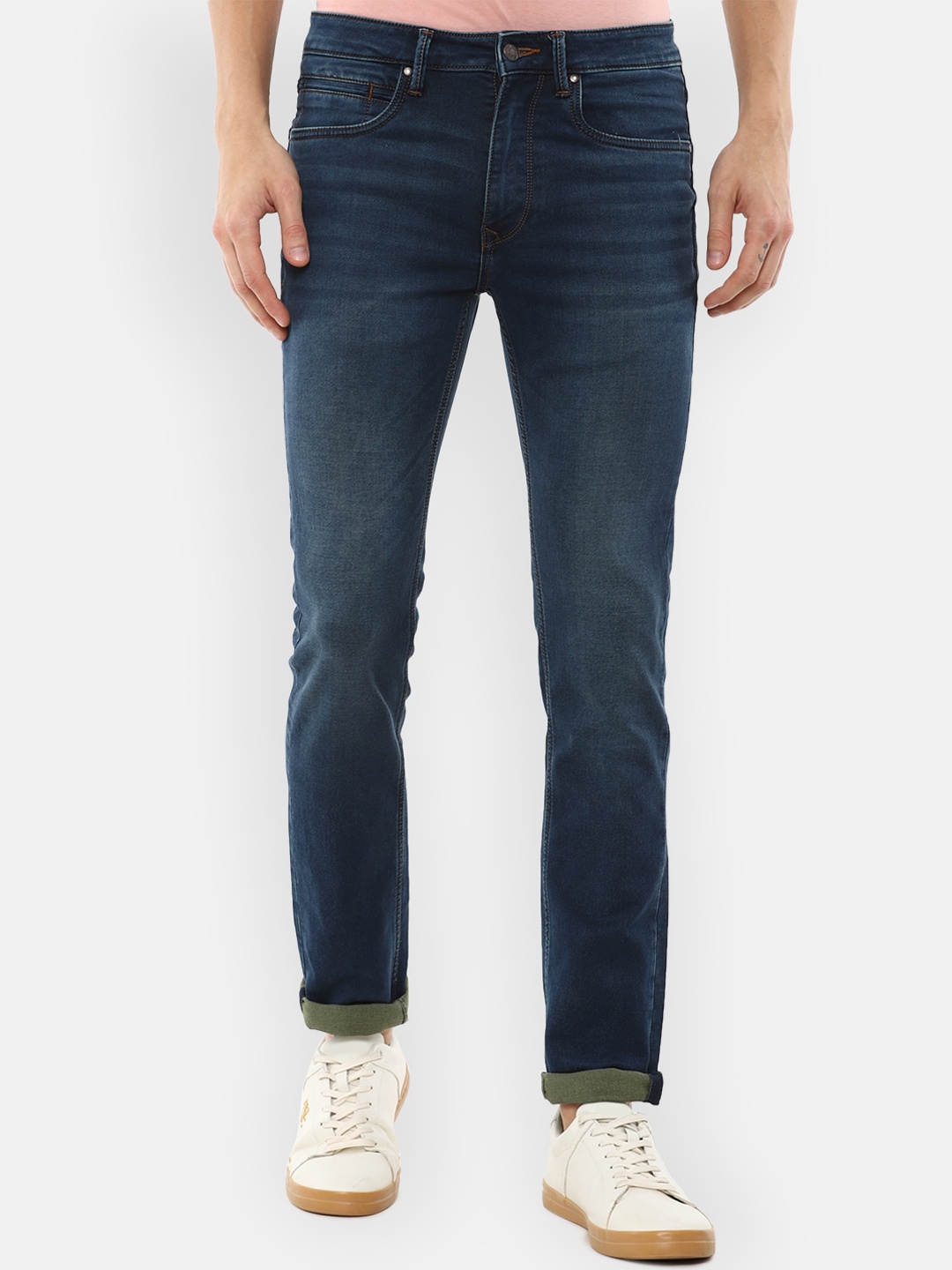 

Louis Philippe Jeans Men Navy Blue Slim Fit Light Fade Jeans