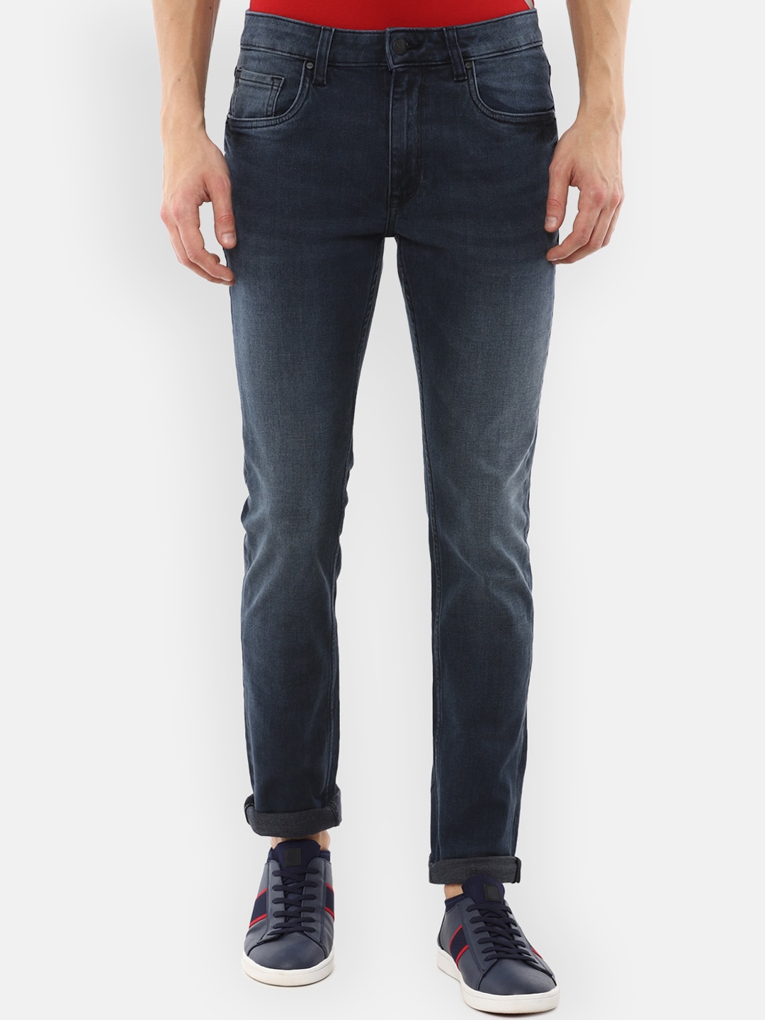 

Louis Philippe Jeans Men Navy Blue Slim Fit Light Fade Jeans