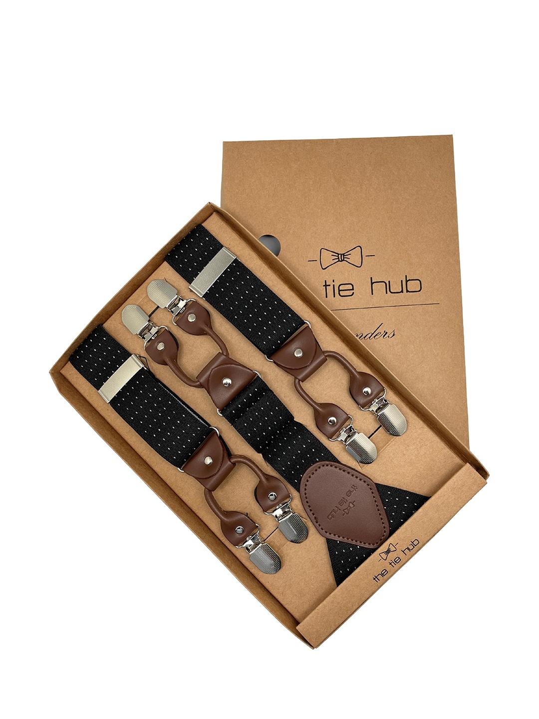 

The Tie Hub Men Black Patterned Suspenders