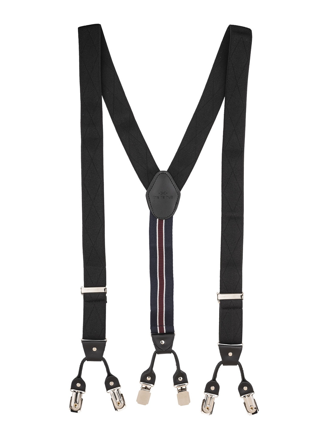 

The Tie Hub Men Black & Blue Striped Suspenders