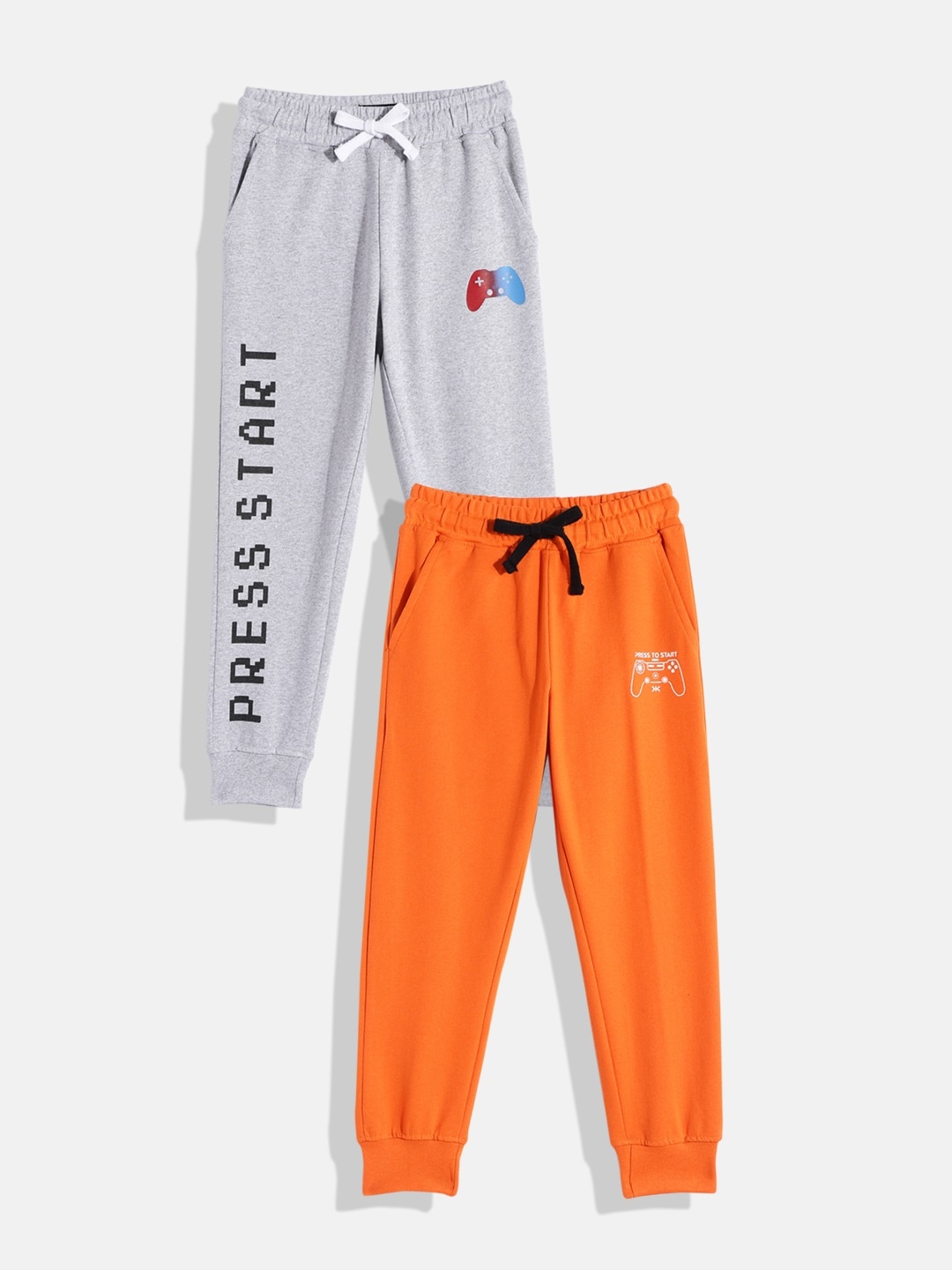 

Killer Boys Pack of 2 Printed Joggers, Grey melange
