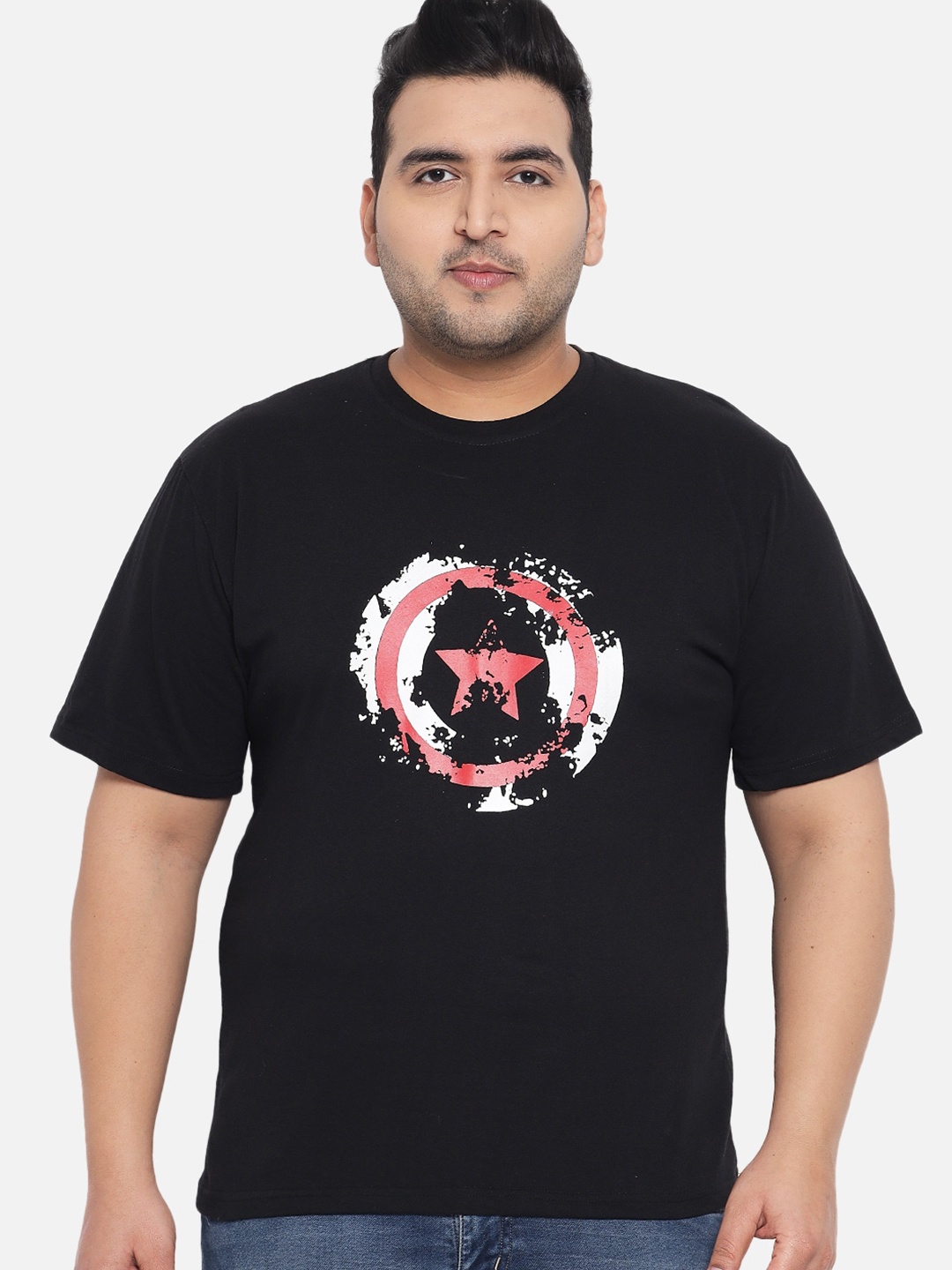 

KAY DEE Men Black Graphic Printed Cotton T-shirt