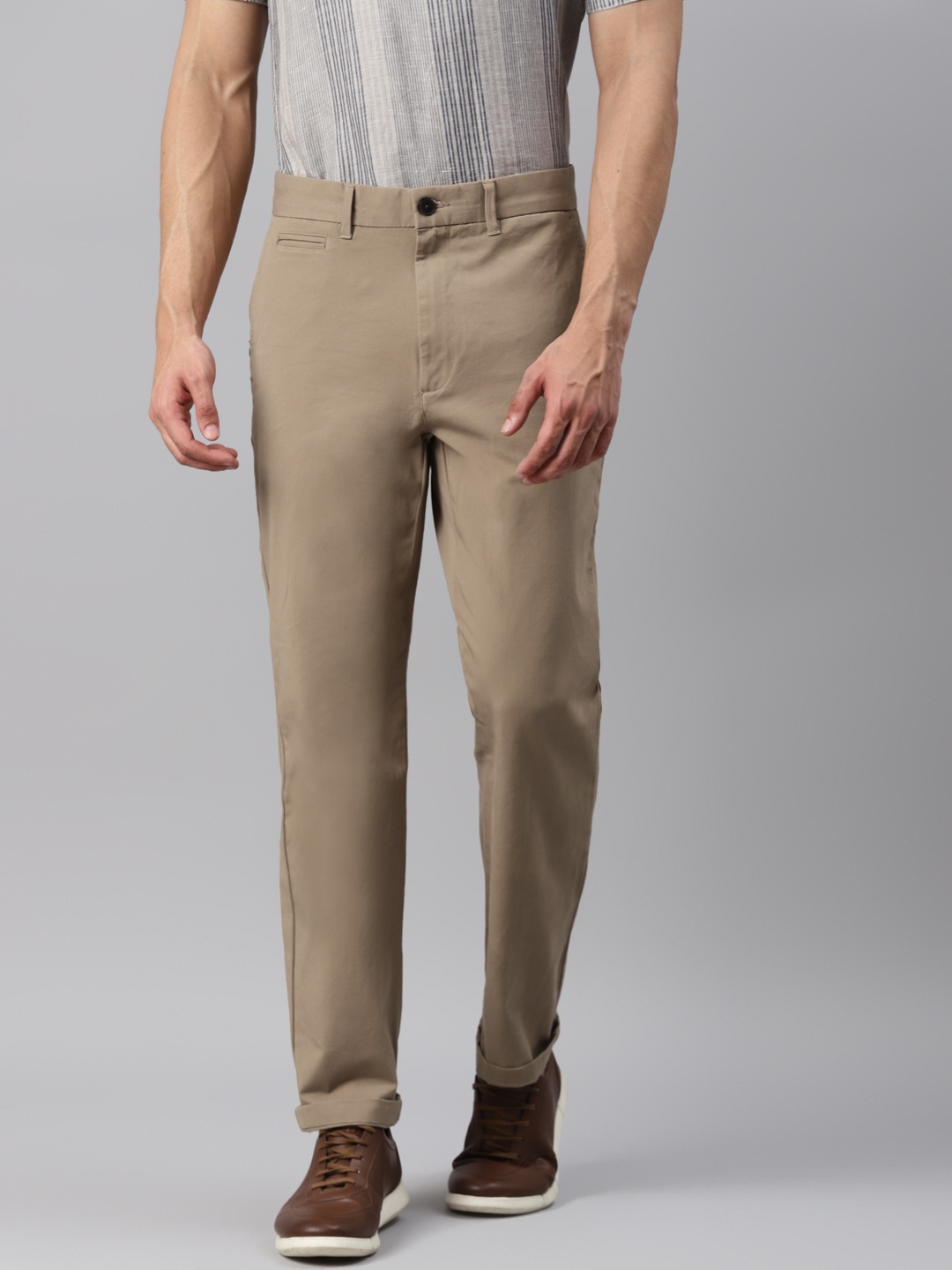 

Marks & Spencer Men Beige Chinos Trousers