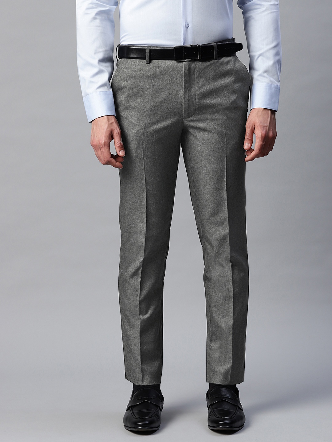 

Marks & Spencer Men Grey Solid Formal Trousers