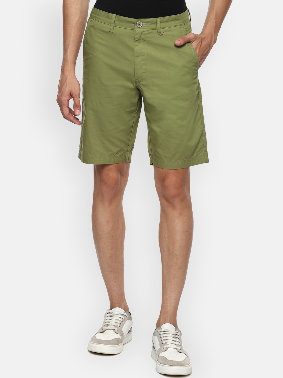 

Van Heusen Sport Men Olive Green Pure Cotton Shorts