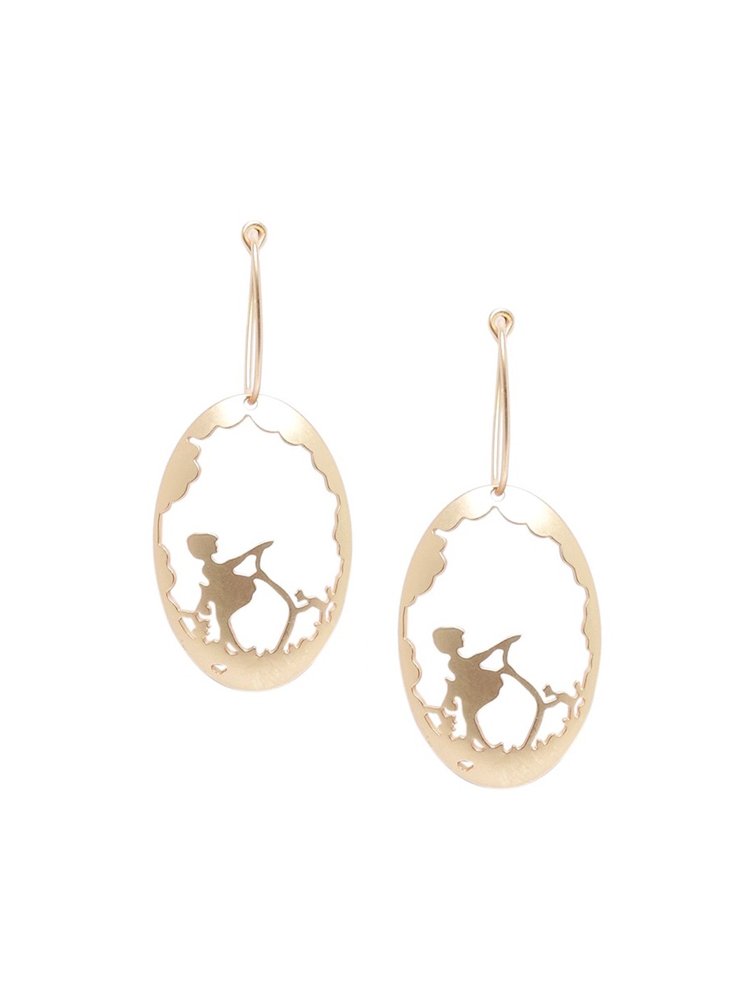 

Mali Fionna Women Gold-Toned Contemporary Filigree Hoop Earrings