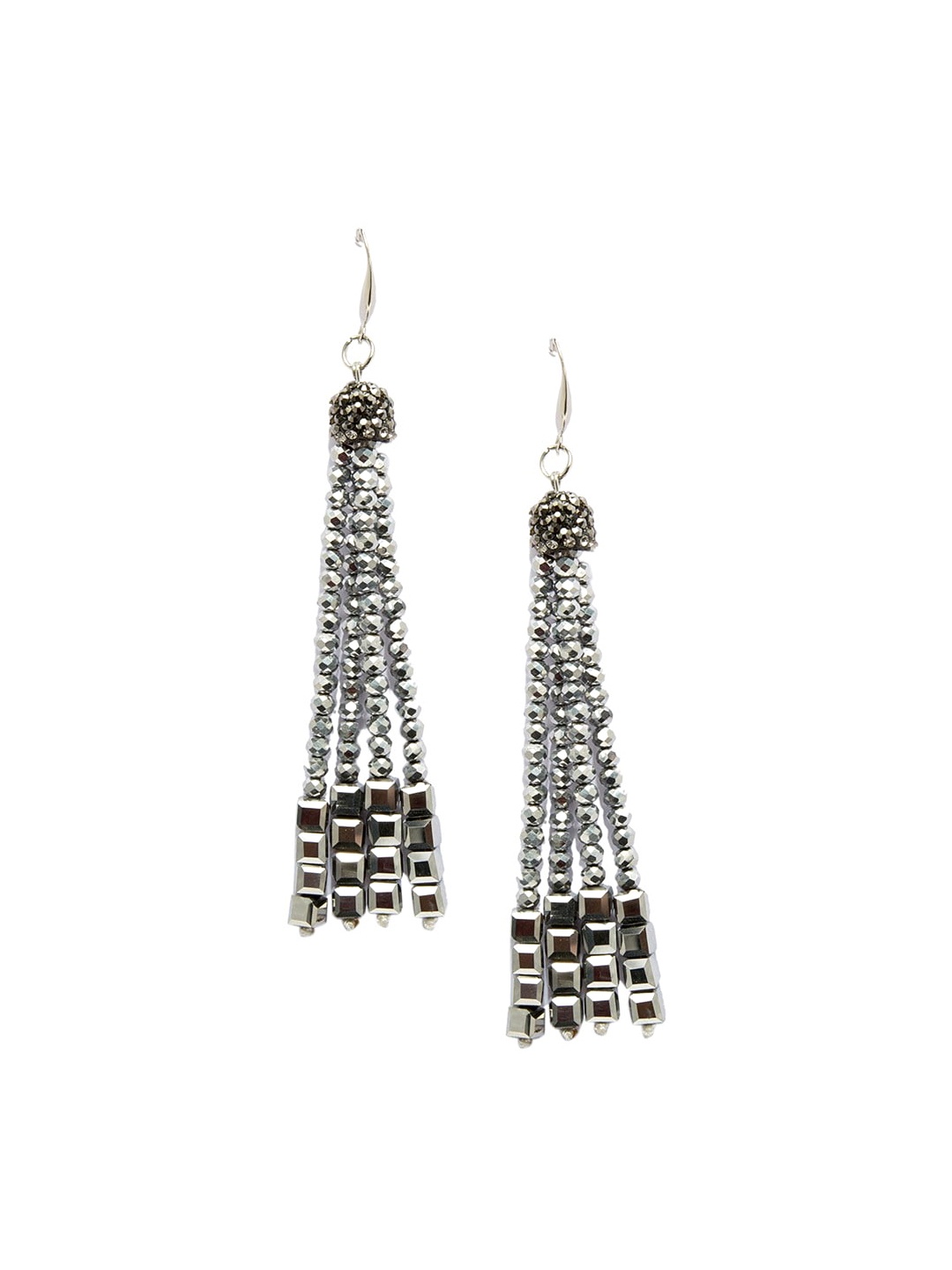 

Mali Fionna Silver-Toned Contemporary Drop Earrings