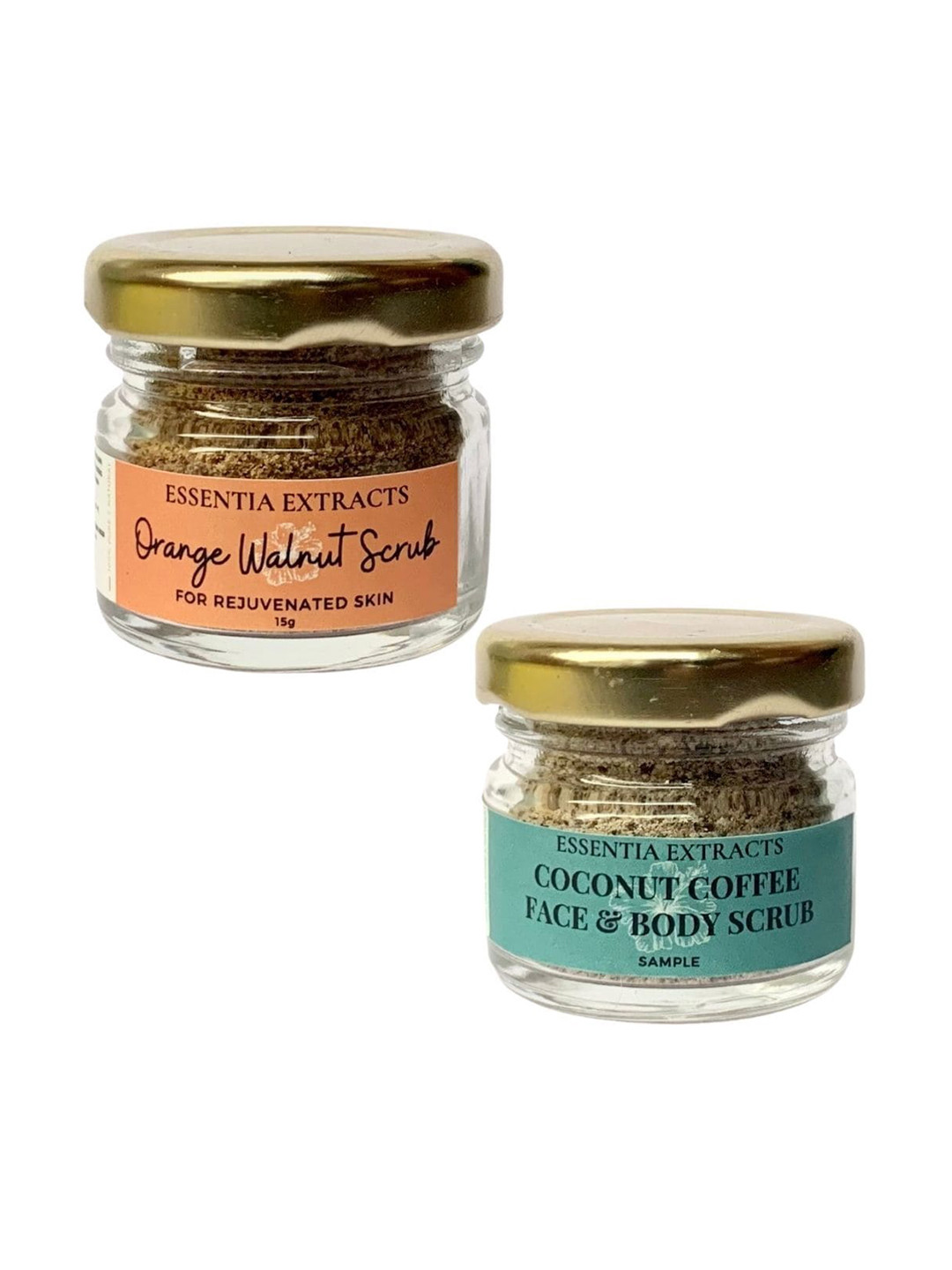 

ESSENTIA EXTRACTS Set of Orange Walnut & Coconut Coffee Face & Body Scrub - 15 g Each
