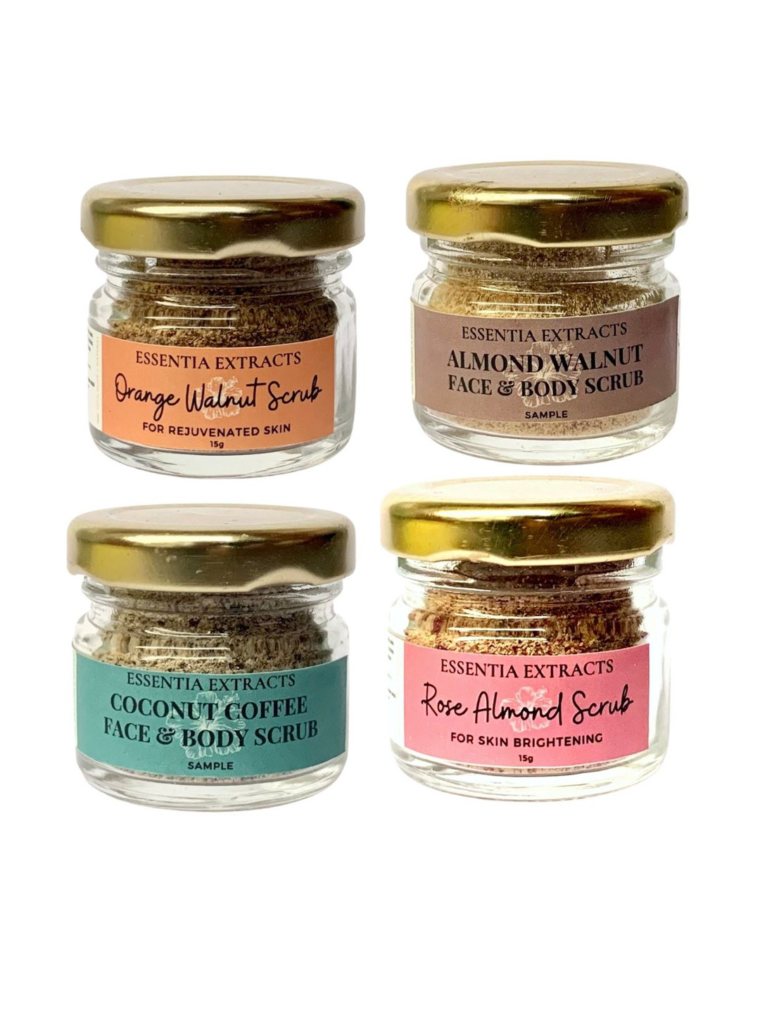 

ESSENTIA EXTRACTS Set of 4 Face & Body Scrub - 15 g Each, Multi