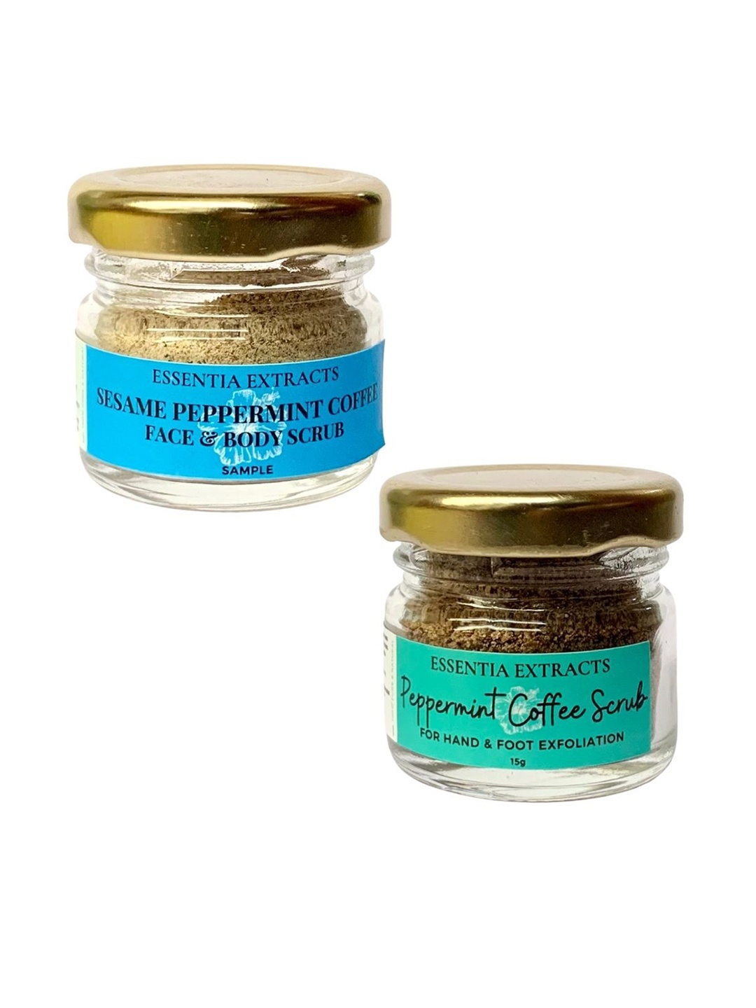 

ESSENTIA EXTRACTS Set of Peppermint Coffee Scrub & Sesame Peppermint Coffee Scrub 15g Each, Blue