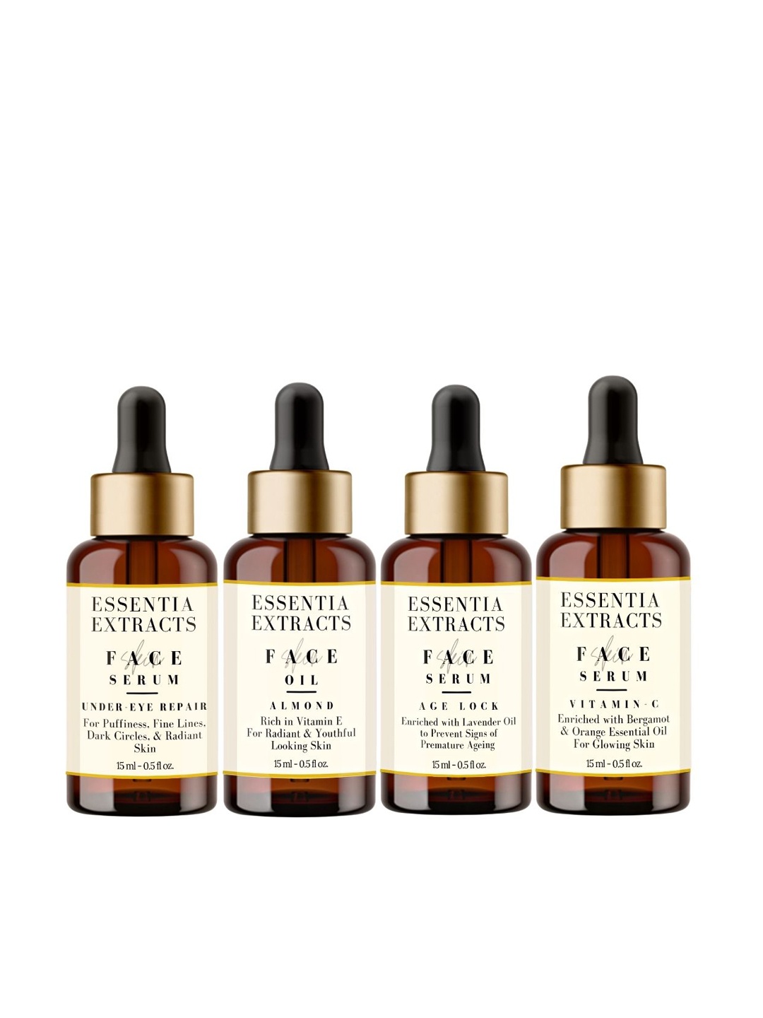 

ESSENTIA EXTRACTS Set of Face Oil & 3 Face Serums - 15 ml Each, Off white