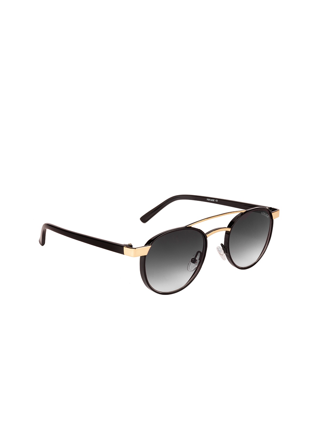 

Voyage Unisex Black Lens & Black Round Sunglasses with UV Protected Lens-B80496MG3502Z, Brown