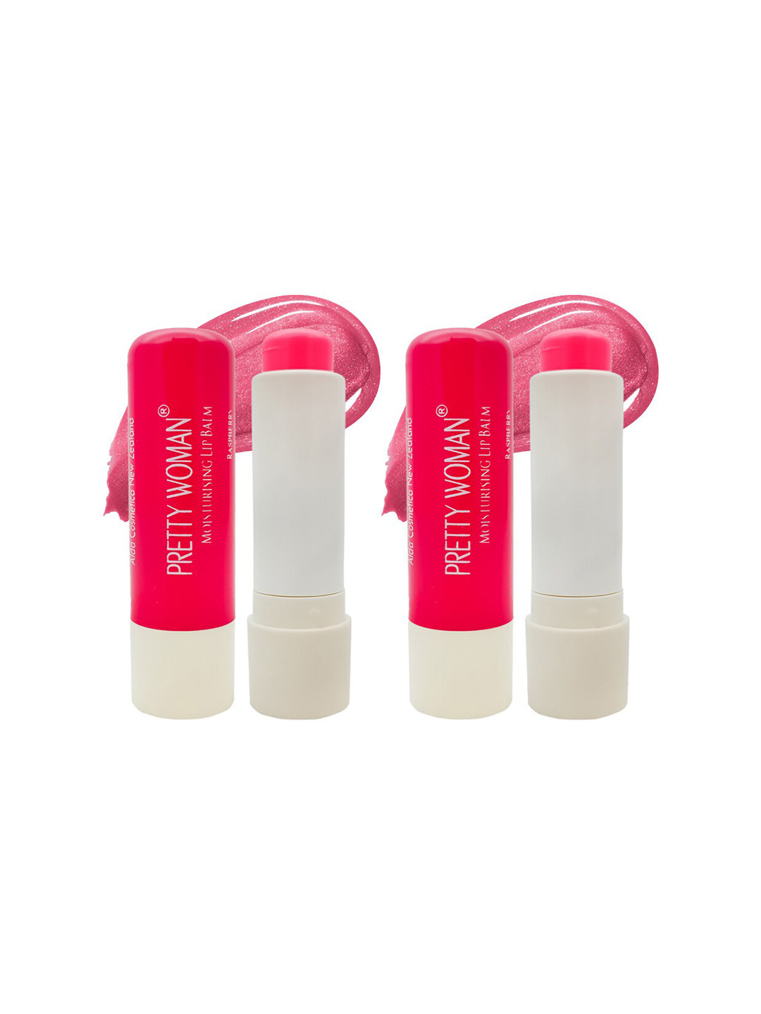 

Pretty Woman Set of 2 Moisturizing Lip Balm - Raspberry, Pink
