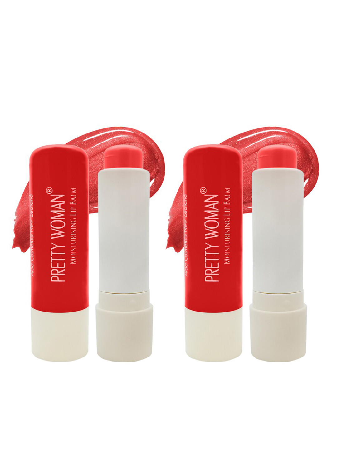

Pretty Woman Set of 2 Moisturizing Lip Balm - Strawberry, Red