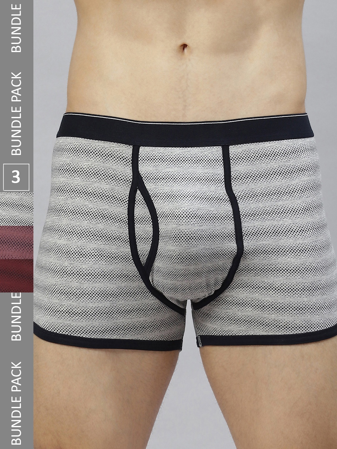 

Marks & Spencer Men Pack of 3 Cotton Rich Cool & Fresh Trunks T144719S, Grey