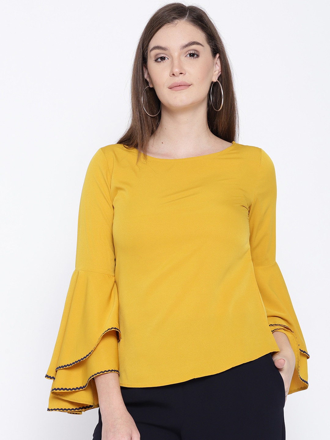 

The Vanca Women Yellow Solid Top