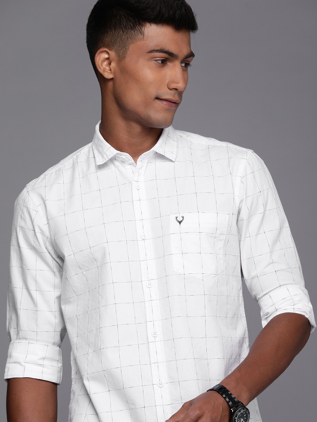 

Allen Solly Sport Men White Custom Slim Fit Checked Casual Shirt