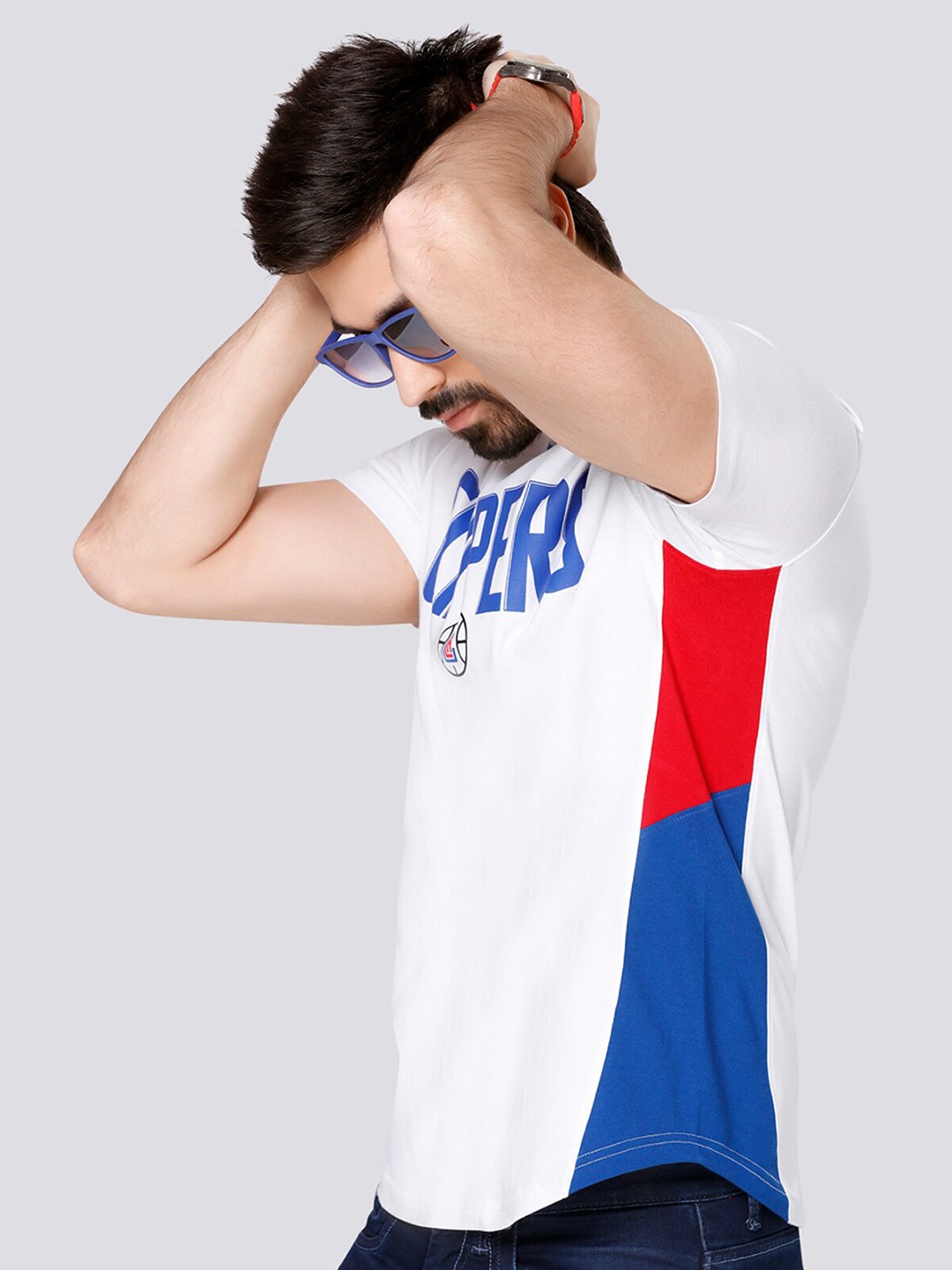 

NBA Men White & Blue Typography LA Clippers Super-Fan Cotton T-shirt